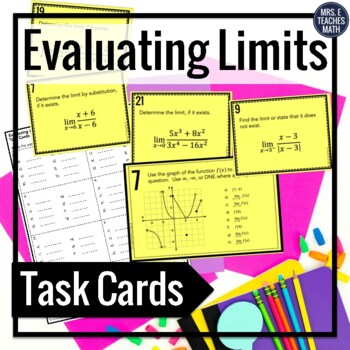 Evaluating Limits Task Cards by Mrs E Teaches Math | TpT