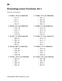 Evaluating Linear Functions--Worksheet Pack