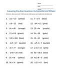 Evaluating One-Step Equations: Multiplication and Division