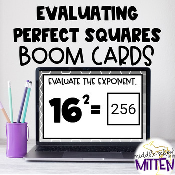 Preview of Evaluating Perfect Squares Boom Cards - Perfect for Distance Learning!