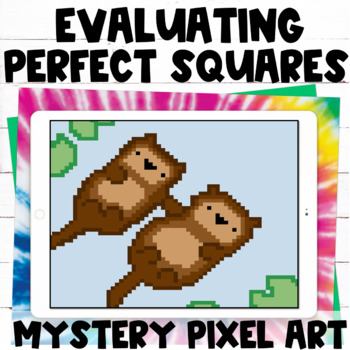 Preview of Evaluating Perfect Squares Pixel Art Digital Activity