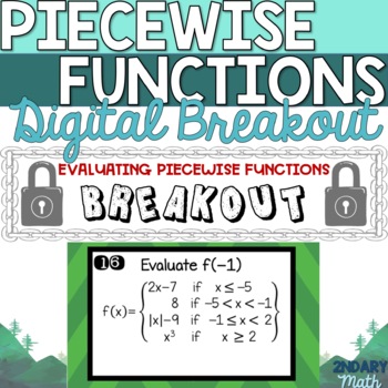 Preview of Evaluating Piecewise Functions Digital Breakout