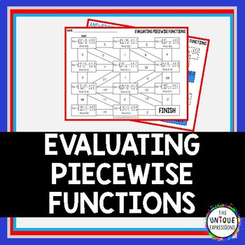 Preview of Evaluating Piecewise Functions Maze Activity