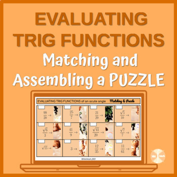 Preview of Evaluating Trigonometric Functions of an Acute Angle -Matching & Puzzle Activity