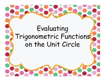 Preview of Scavenger Hunt: Evaluating Trigonometric Functions on the Unit Circle