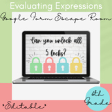 Evaluating Variable Expressions - Escape Room