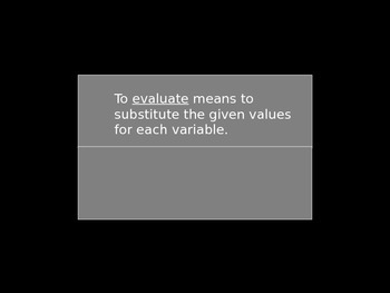Preview of Evaluating Variable Expressions Foldable