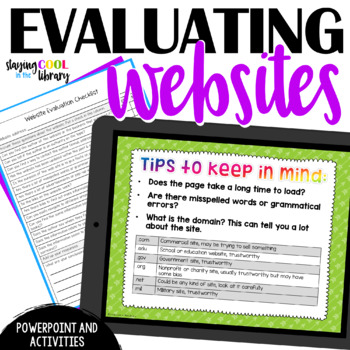 Preview of Evaluating Websites PowerPoint and Activities