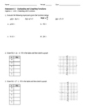 Evaluating and Graphing Homework