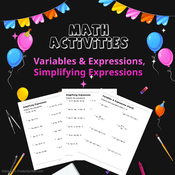 Preview of Evaluating and Simplifying Algebraic Expressions