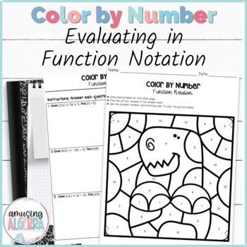 Preview of Evaluating in Function Notation Coloring Activity