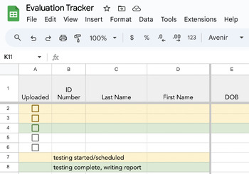 Preview of Evaluation Tracker