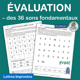 Core French Phonics Evaluation for the 36 Fundamental French Sounds  FREE