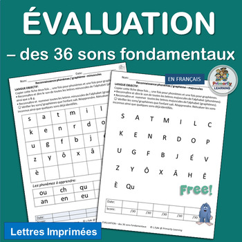 Preview of Core French Phonics Evaluation for the 36 Fundamental French Sounds  FREE