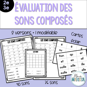 Preview of Évaluation des sons composés (2e & 3e année)