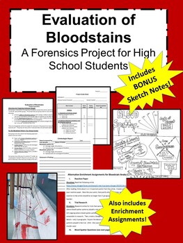 Preview of Evaluation of Bloodstains Projects for Forensics with BONUS Sketch Notes!