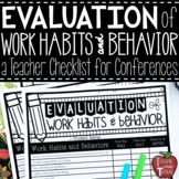 Evaluation of Work Habits and Behavior Checklist for Paren