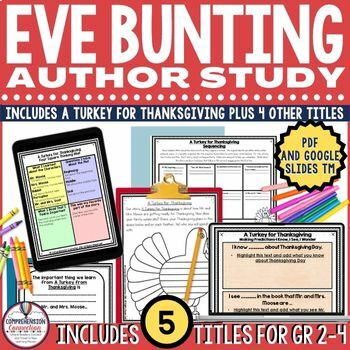 Preview of Eve Bunting Author Study Bundle, Eve Bunting Book Bundle