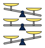 Even Balance Scale and Uneven Balance Scale Clip Art, Mass