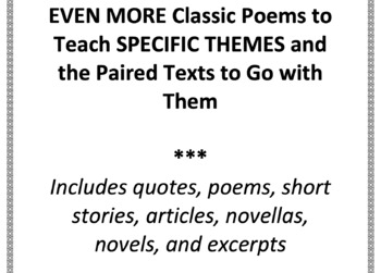 Preview of Even More Classic Poems to Teach Specific Themes and the Paired Texts to go with