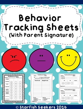 Preview of Daily Behavior Charts - 5 New Tracking Sheets with Parent Signature