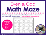 Even & Odd Numbers Math Maze for 2nd & 3rd Grade Math