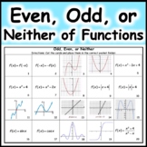 Even, Odd, or Neither of Functions Pre-Calculus