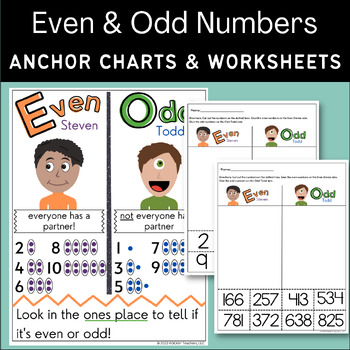 Preview of Even Steven & Odd Todd Anchor Charts and Worksheets