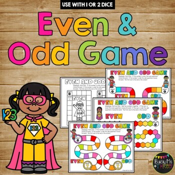 Preview of Even and Odd Numbers Dice Game for 1st Grade and 2nd Grade Activity