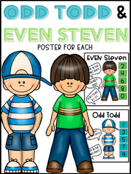 Second Grade - Even and Odd Numbers - Even Steven & Odd Todd Anchor Chart