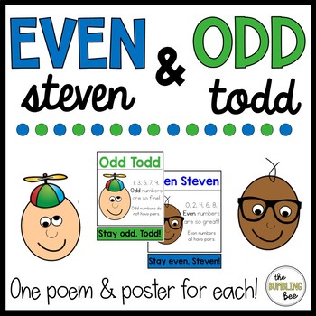 Preview of Even Steven and Odd Todd Posters (odd and even numbers)