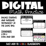 Even and Odd Digital Math Practice for 2nd Grade