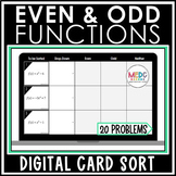 Even and Odd Functions Card Sort