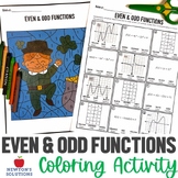 Even and Odd Functions Color by Number St. Patrick's Day Activity