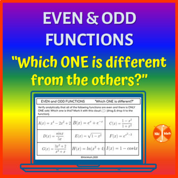 Preview of Even and Odd Functions - "Which ONE is Different from the Others?" Activity