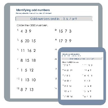 Preview of Even and Odd Number Recognition