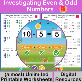 Preview of Even and Odd Numbers: Investigating patterns with the four operations