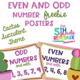 Even and Odd Numbers Poster Anchor Chart FREEBIE Cactus Su