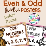 Even and Odd Numbers Poster Anchor Chart FREEBIE Safari Theme