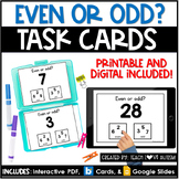 Even or Odd | Numbers | Math Printable Task Cards | Boom Cards