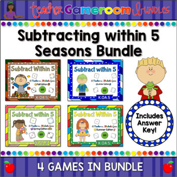 Subtract within 5 Spring Powerpoint Game