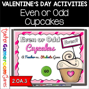 Preview of Even or Odd Numbers Valentine's Day Powerpoint Game