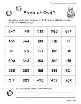 even or odd color sorting worksheets 3 leveled sheets by 4 little baers