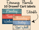 Evening Florals-10 Drawer cart labels