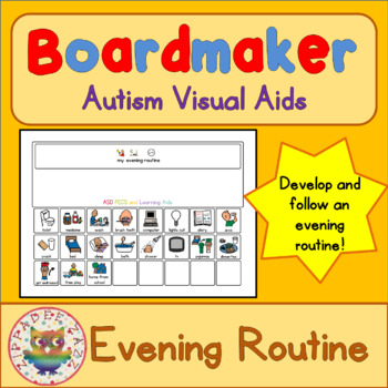 Evening Routine Board and Cards - Boardmaker Visual Aids for Autism SPED
