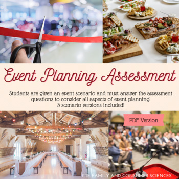 Preview of Event Planning Assessment (Hospitality, Culinary Arts, Business) - PDF & Word