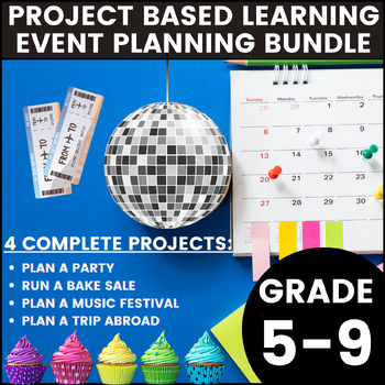 Preview of Event Planning Bundle 4 Middle & High School Project Based Learning Units PBL