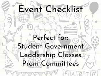 Preview of Event Planning Checklist for Student Government