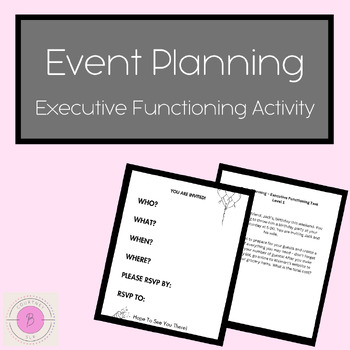 Preview of Event Planning, Executive Functioning Activity -Adult Cognitive Language Therapy