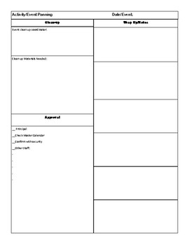 Culinary Event Planning sheet Blank by Culinary Arts- High School ...